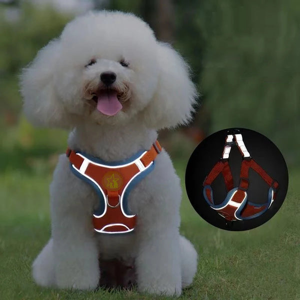 Adjustable Soft Padded Pet Vest Reflective Adjustable Puppy Chest Strap, Suitable for Small, Medium, Large Dogs, Cats