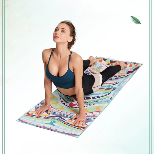 Yoga towel sweat absorbing quick drying portable anti slip yoga mat 185 * 63cm lightweight yoga mat towel double-sided velvet