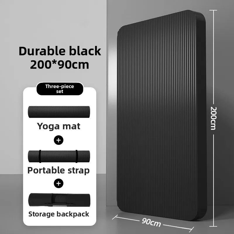 Men's Yoga Mat 20mm Thiened Lengthened And Widened Non-Slip Fitn Exercise Equipment Pure Color Nbr Material Yoga Pad