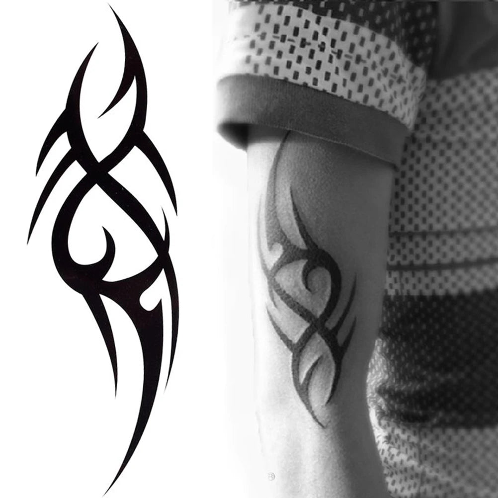 1 Pcs Fashion Elegant Body Art Cool 3D Men Half Sleeve Tattoo Arm Temporary Totem Tattoo Stickers