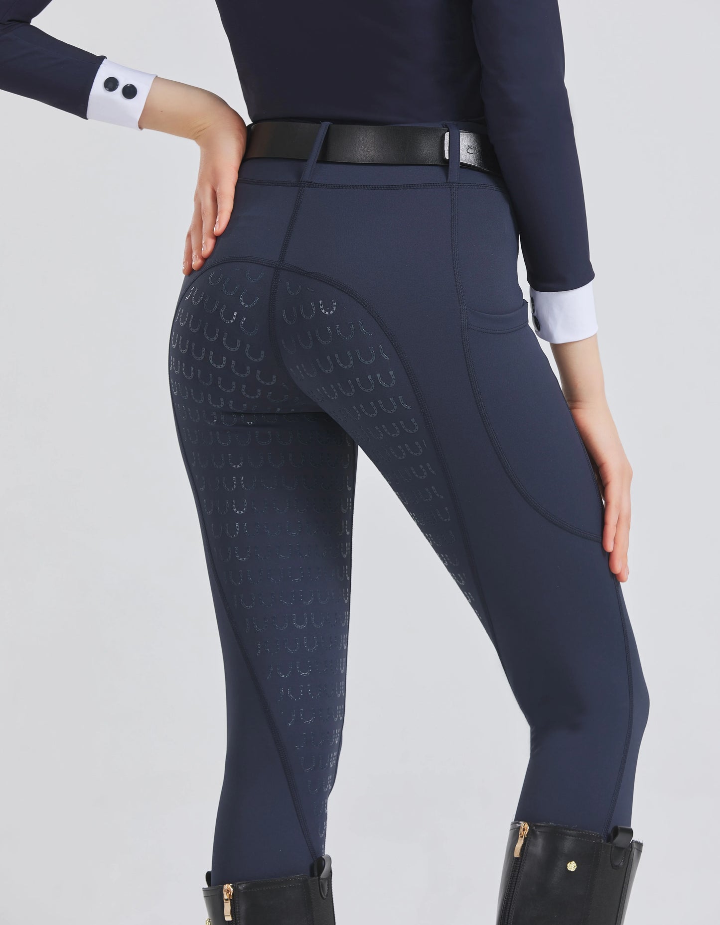 Spring and summer riding pants women's knitted high-stretch, slim-fitting silicone riding pants tight riding pants breathable we