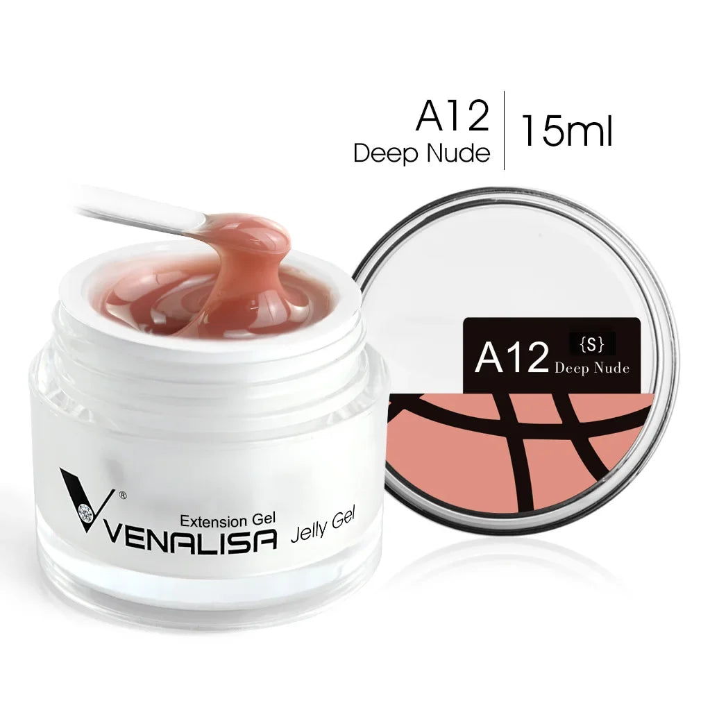 15ml Venalisa Poly Nail Gel 12 Color Camouflage Color UV LED Nail Polish Builder Extension Gel Nail Self Leveling Jelly Manicure