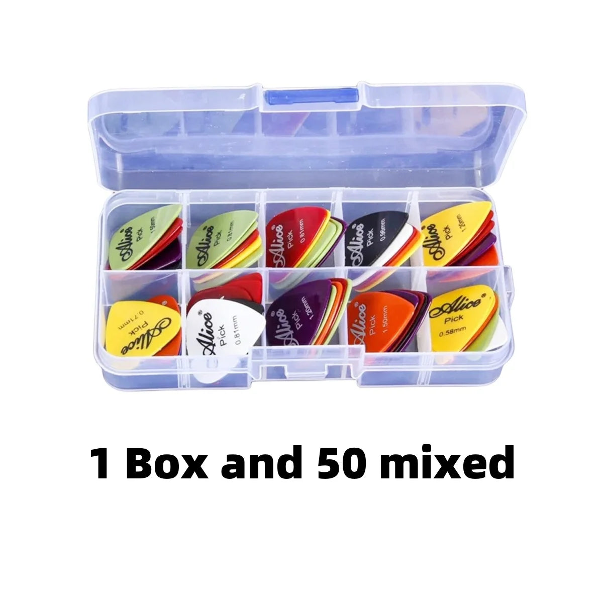 Alice Guitar Pick 24/50/100 Pieces Mixed ABS Premium Matte Anti-Skid Guitar Pick w/ Pick Box /for Acoustic Electric/Bass/Ukulele