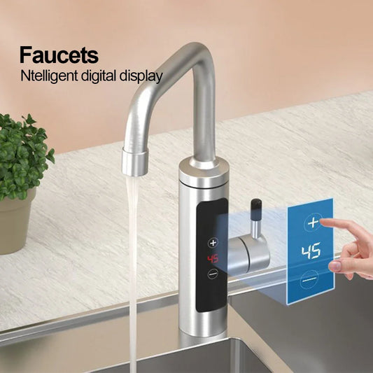 Electric Water Heater Kitchen Faucet Tankless Water Heater Tap LCD Digital Touch 360 Degree Rotation Thermostatic Faucets