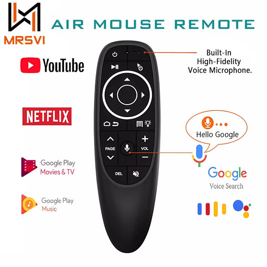 MRSVI G10S PRO  Universal Voice Remote Control 2.4G Wireless,Backlit,IR Learning,Gyroscope Air Mouse Control for Android TV Box