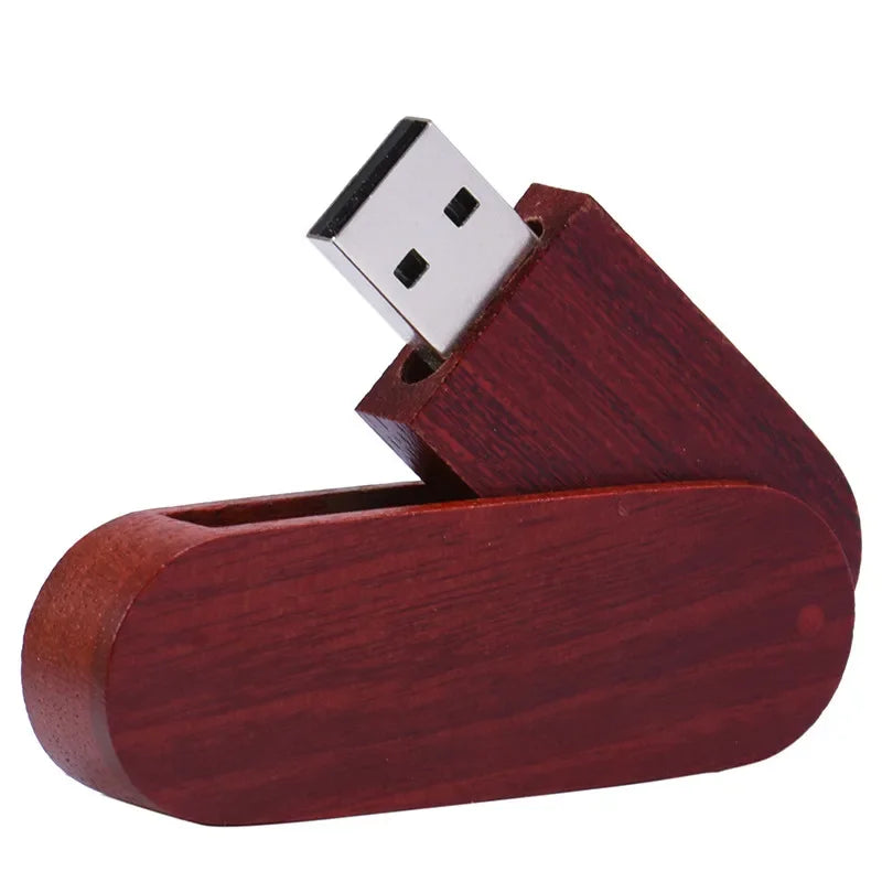 JASTER Customize Engraved LOGO wooden rotate usb 2.0 U Disk thumb pen drive 4GB 8GB 16GB 32GB 64gb 128GB (free custom logo)