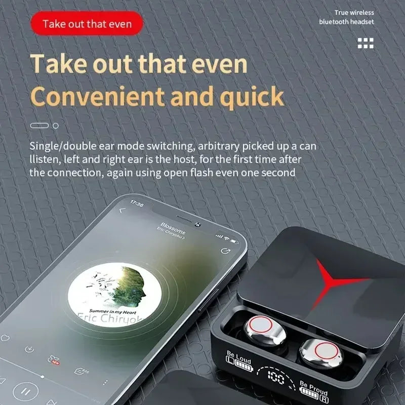 VIKEFON M90 TWS Bluetooth 5.3 Earphones Wireless Headphones Touch Control Gaming Headsets HIFI Stereo Sound Reduction With Mic