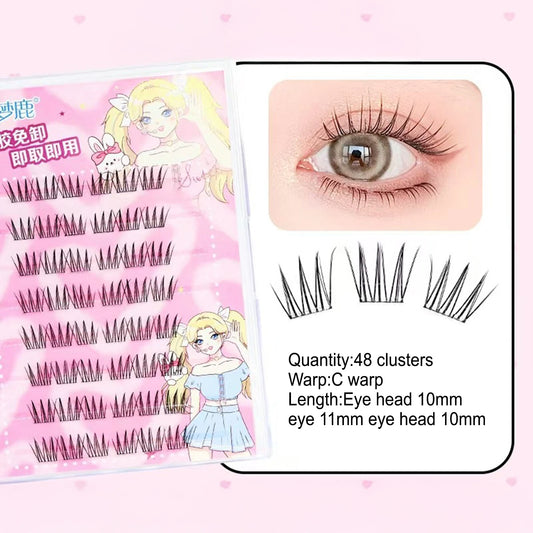 Self Adhesive Eyelashes Cluster Lashes No Glue Individual Korean Lashes Soft Idol Lash Clusters Reusable Self Adhesive Lashes