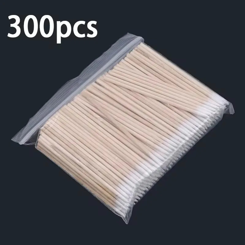 100/300/500pcs Cotton Swabs Wood Colored Pointed Embroidery Cotton Swabs Embroidery Cotton Swabs Beauty Cotton Swabs