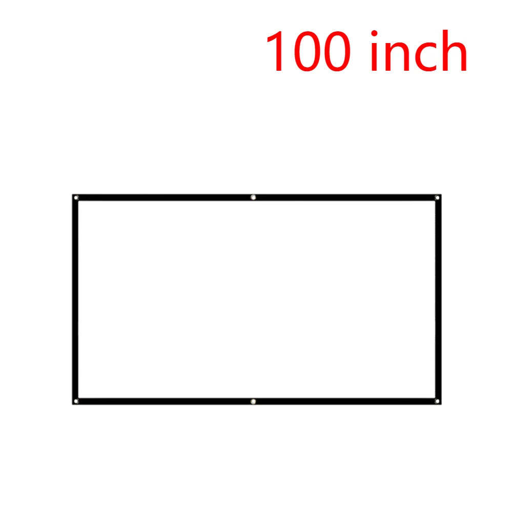 16:9 Simple Projector Curtain Portable HD Display Screen Home Cinema Theater Movie Projection Curtain For Home Outdoor 60-150inc