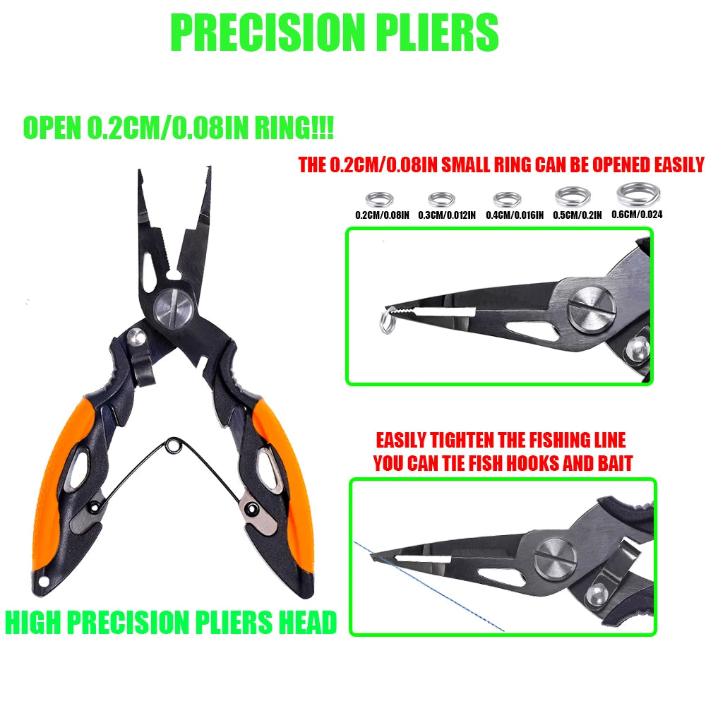 New Multifunctional Fishing Pliers Accessories 420 Stainless Steel Body Scissors Line Cutter Hooks Remover Outdoor Fishing Tools