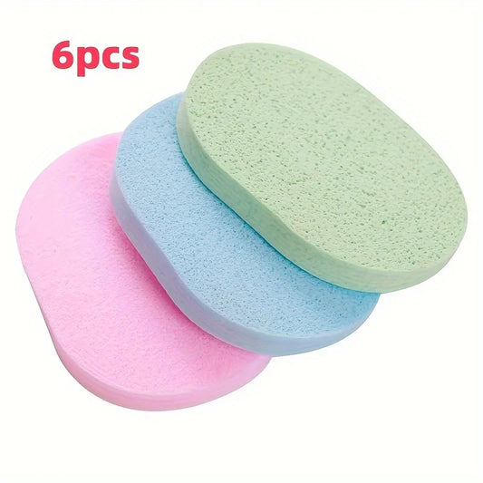6pcs Gentle Exfoliating Face Sponges -Formaldehyde-Free,Soft&Smooth Light Beige Care,Pastel Colors for Normal Light Beige Types