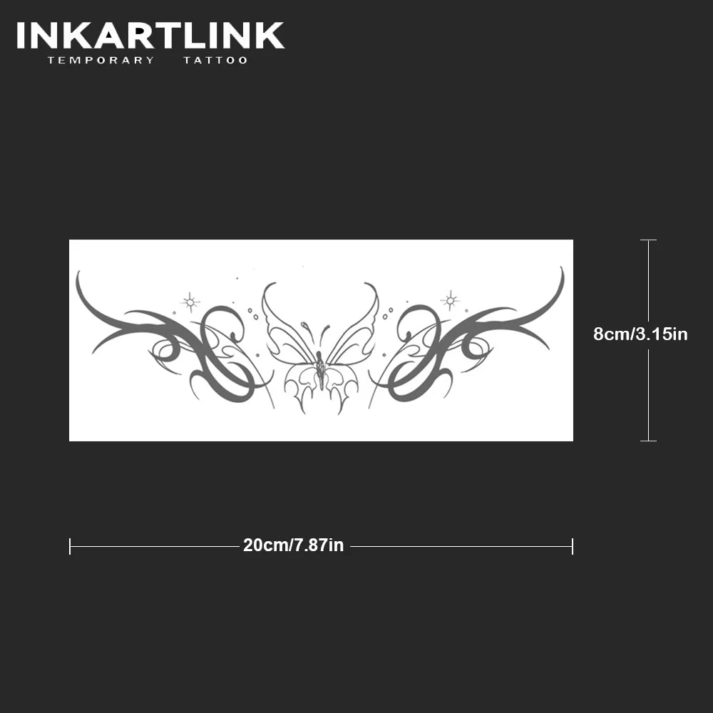Butterfly Temporary Tattoo,Lasts To 15 Days New Technology Magic Waterproof Semi Permanent Sticker,For Women's Party.