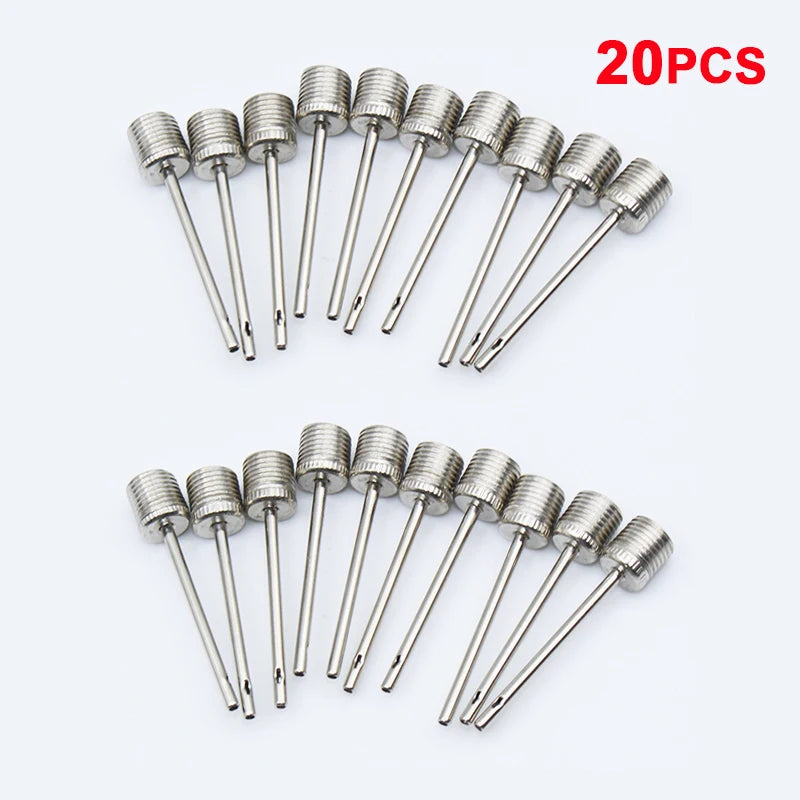10/20/100Pcs Ball Air Needle Stainless Steel Pump Pin Basketball Inflating Pump Needle Football Inflatable Valve Adaptors Nozzle