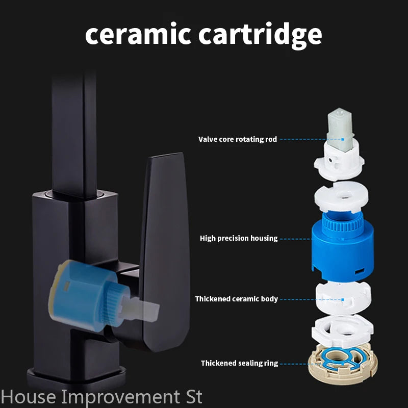 Kitchen Faucet Hot And Cold Water Mixer 360 Degree Rotating Vessel Sink Tap Deack Mounted for Kitchen