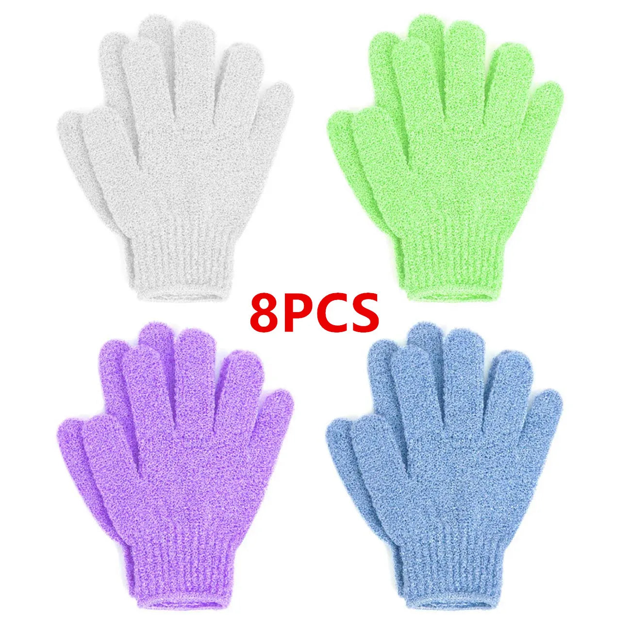 8/10 Pieces Exfoliating Bath Gloves Double Sided Bath Gloves for Beauty Spa Massage Skin Shower Scrubber Bathing Accessories