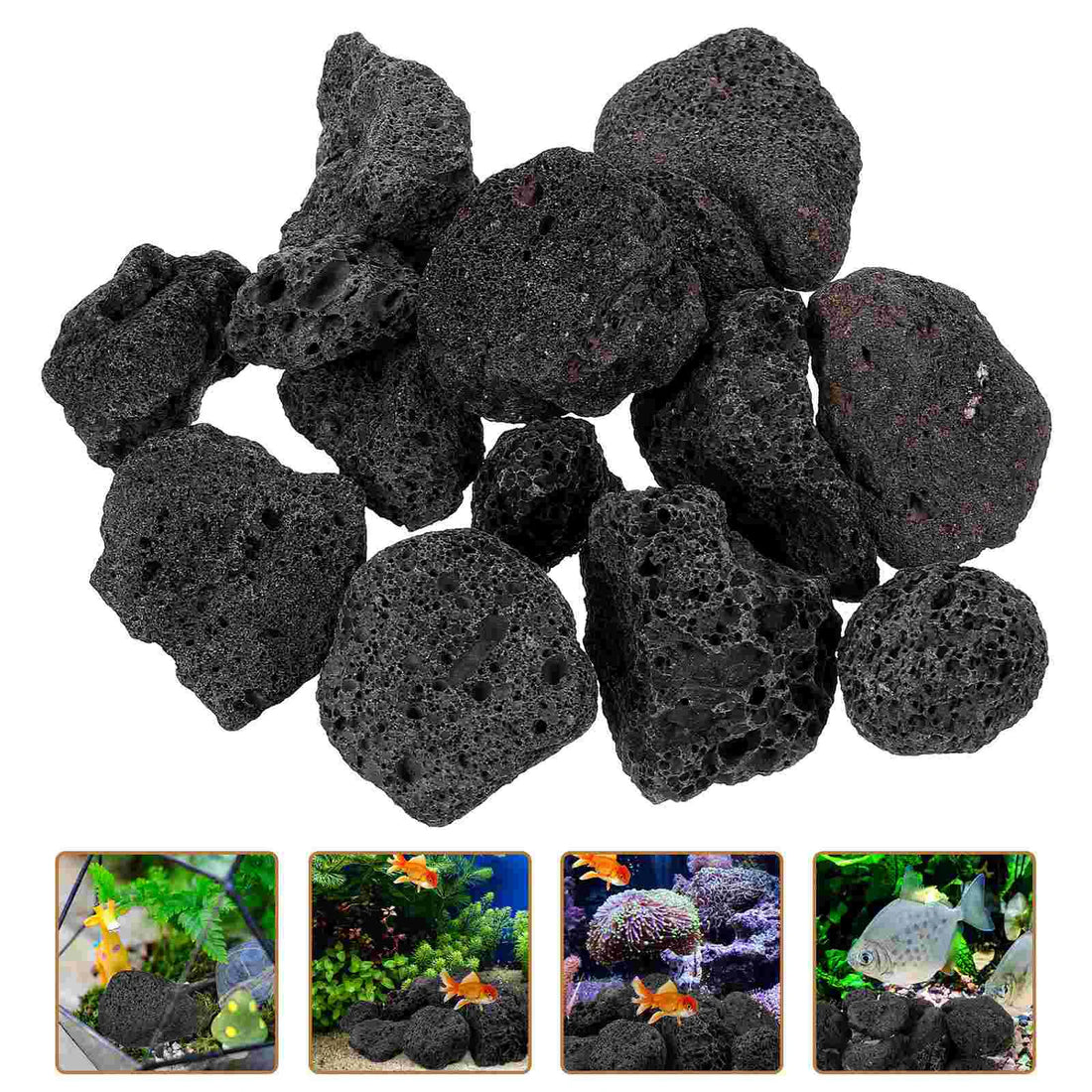 1 Pack Natural Volcanic Rocks Aquarium Fish Tank Decorations Lava Stones for Potted Plants rocks for potted plants
