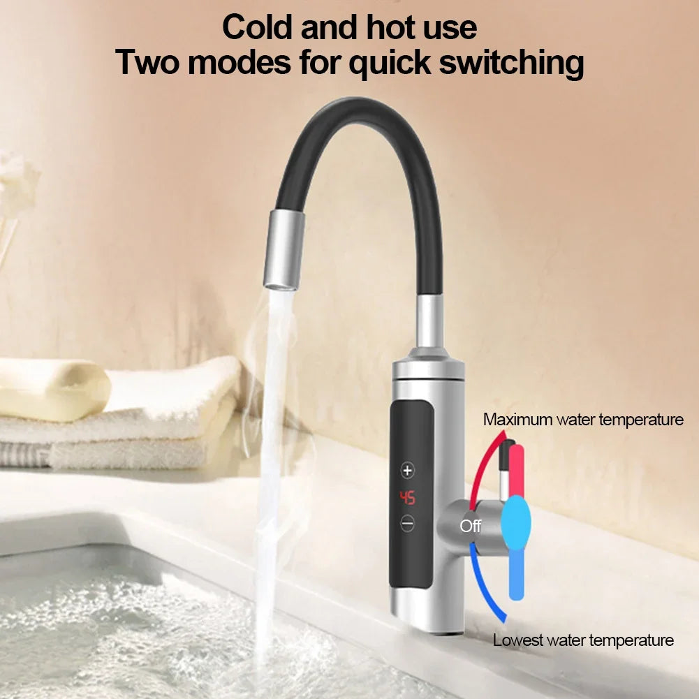 Electric Water Heater Kitchen Faucet Tankless Water Heater Tap LCD Digital Touch 360 Degree Rotation Thermostatic Faucets
