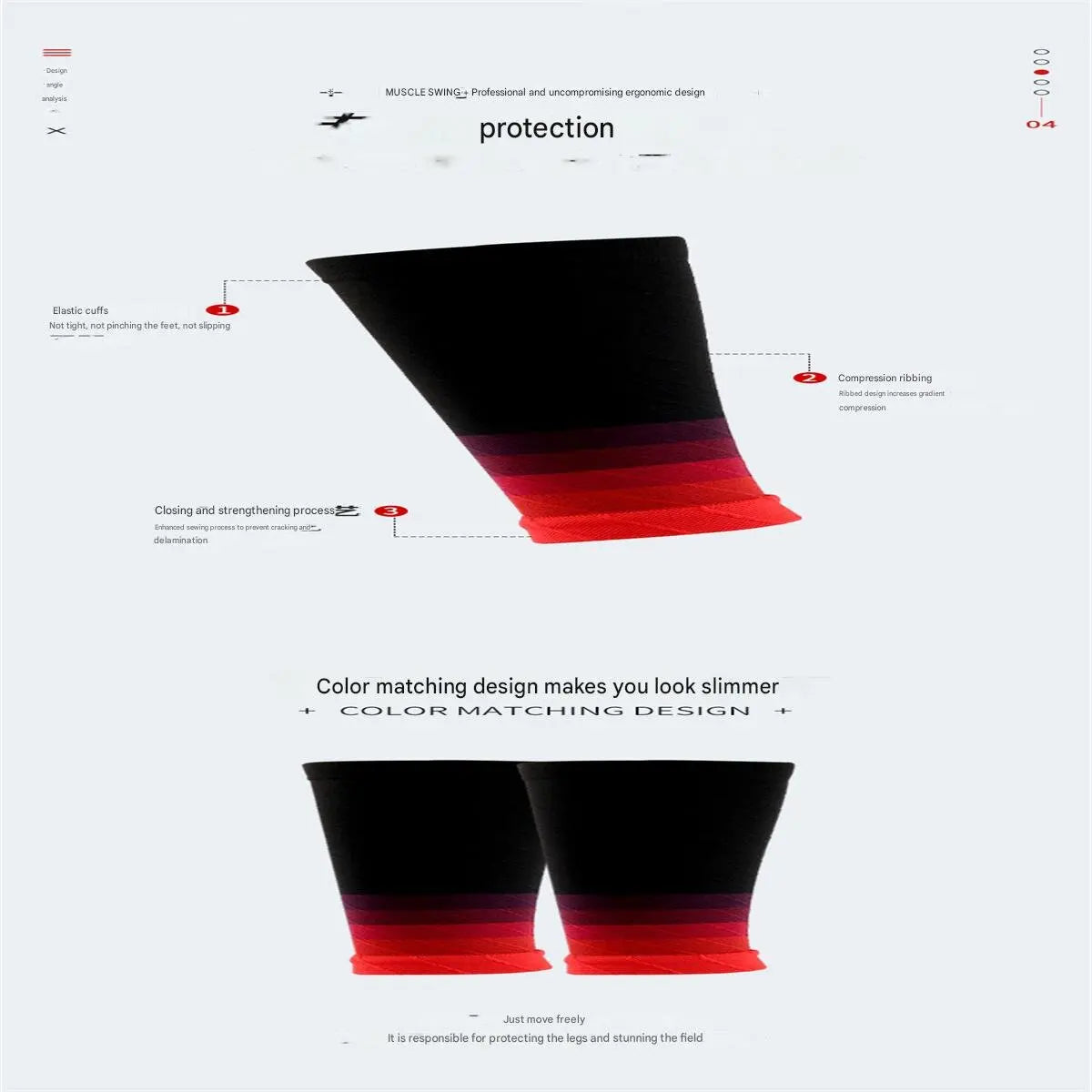 1 pair of calf support compression sleeves, suitable for men and women running without foot socks, outdoor sports marathon cycli