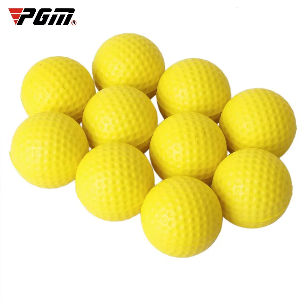 PGM Official Authorization 10Pcs Yellow PU Foam Golf Balls Sponge Elastic Indoor Outdoor Practice Training