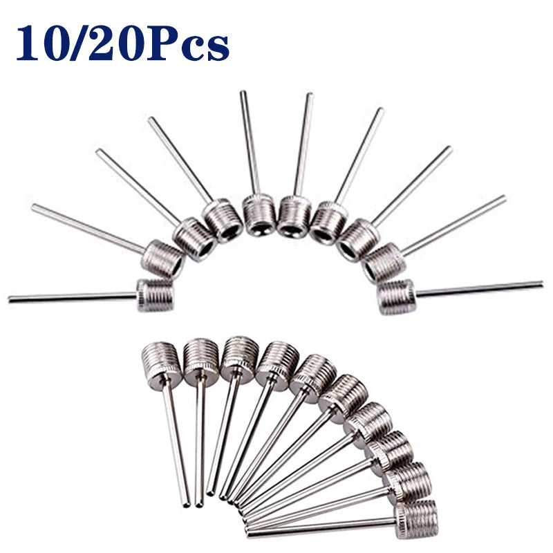 10/20/100Pcs Ball Air Needle Stainless Steel Pump Pin Basketball Inflating Pump Needle Football Inflatable Valve Adaptors Nozzle
