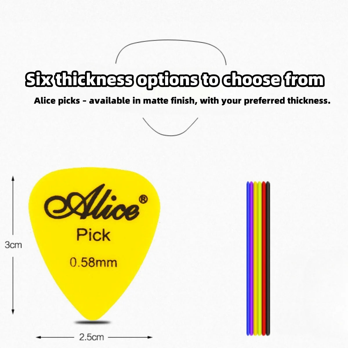 Alice Guitar Pick 24/50/100 Pieces Mixed ABS Premium Matte Anti-Skid Guitar Pick w/ Pick Box /for Acoustic Electric/Bass/Ukulele