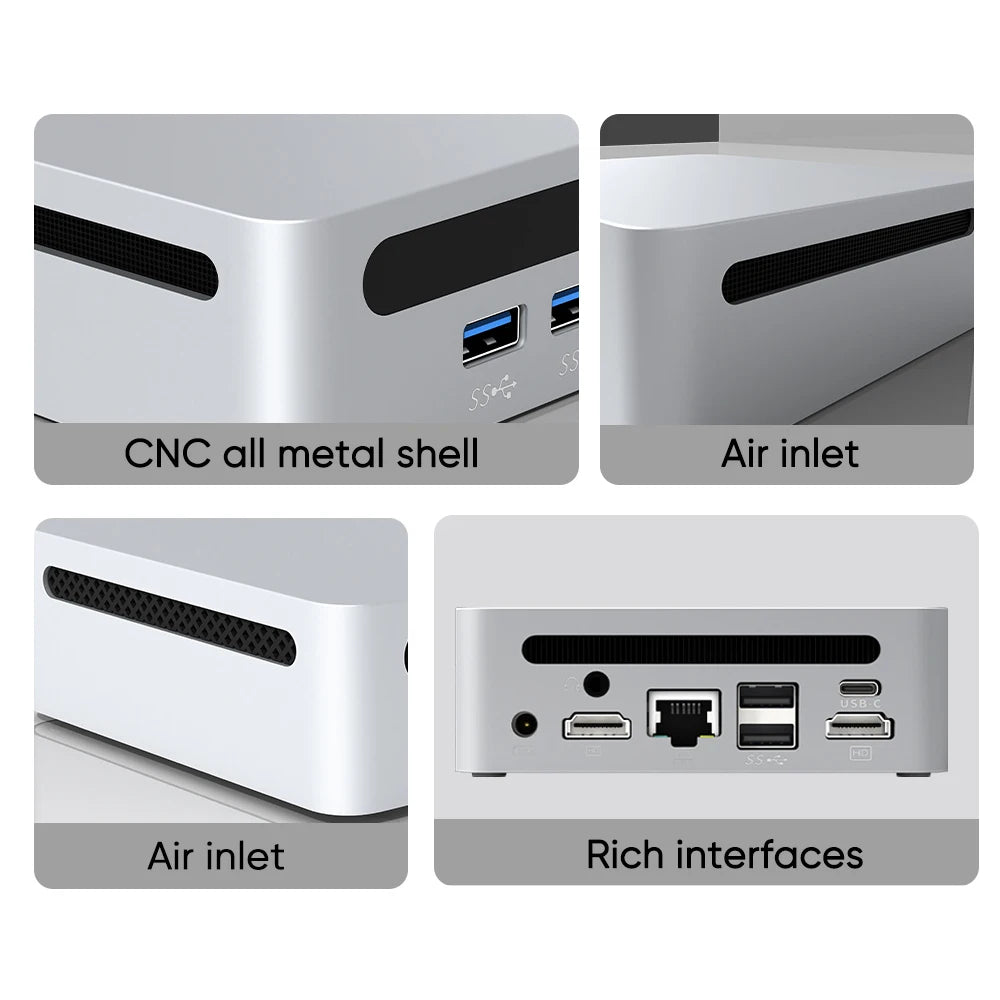 Mini PC with AMD Ryzen 7 7730U 7 5800U Mini Computer, Mini Gaming PC with USB Type-C Desktop Computer Supports Triple 4K Display