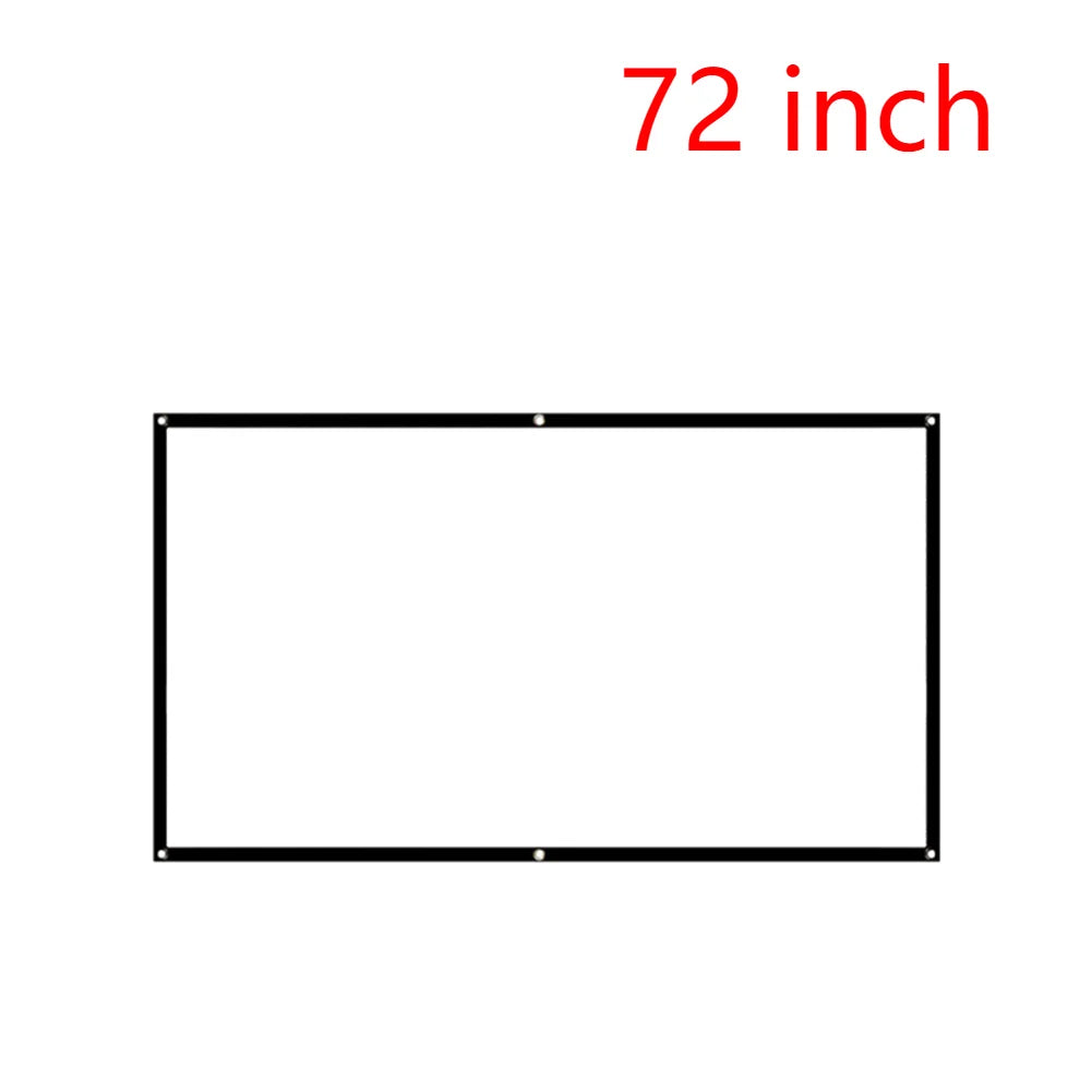 16:9 Simple Projector Curtain Portable HD Display Screen Home Cinema Theater Movie Projection Curtain For Home Outdoor 60-150inc
