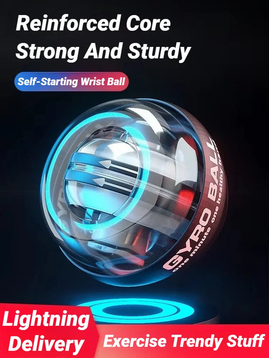 Self-Starting Multi-Functional Forearm Exerciser Ball Wrist Booster Trainer Hand Strength Grip Light-Up Strengthener