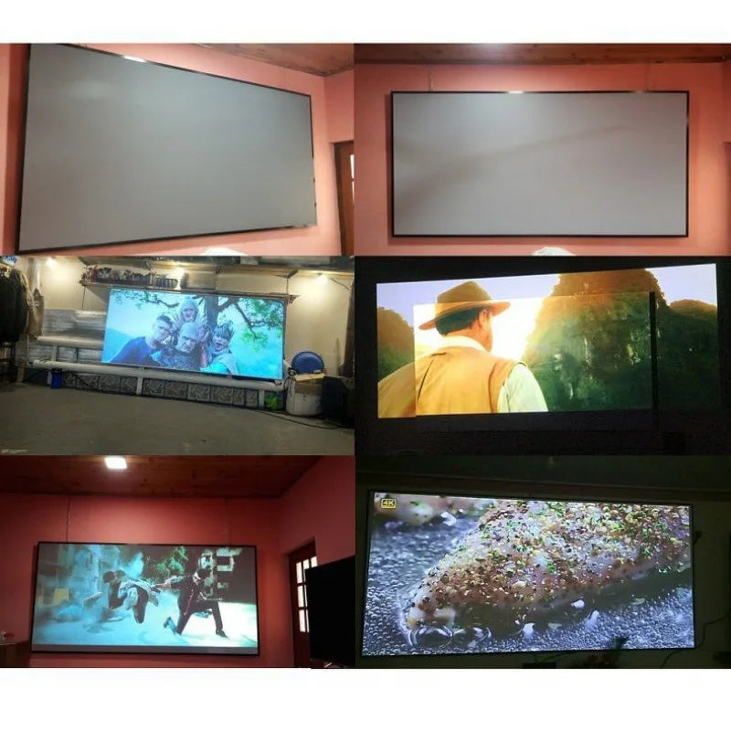 High Brightness Projector Screen 60 100 120 130 inch 16:9 Fabric Cloth Projection Office Portable Screen 3d HD Projector Screen