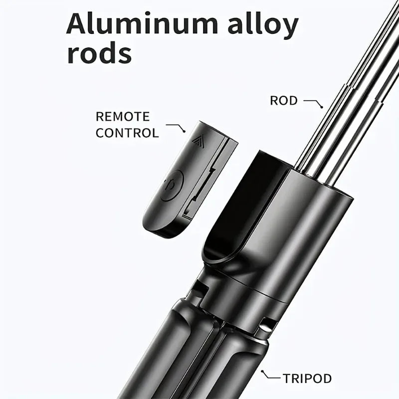 3 in 1 Expandable Selfie Stick Tripod - Lightweight Stand with Detachable Bluetooth Remote for Most Smartphones