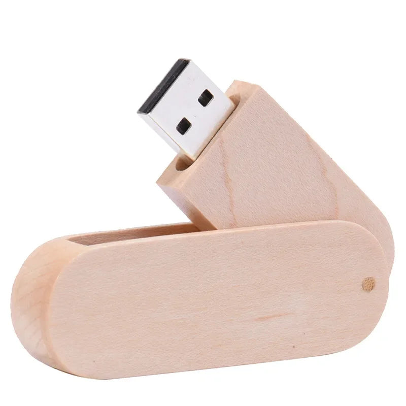 JASTER Customize Engraved LOGO wooden rotate usb 2.0 U Disk thumb pen drive 4GB 8GB 16GB 32GB 64gb 128GB (free custom logo)