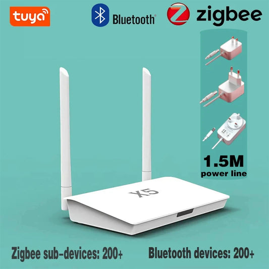 Tuya  Zigbee Hub X5/ Bluetooth 5.0 2-in-1 Gateway Smart Life  Enhanced With Access to 400+ Devices and Work Across Floors