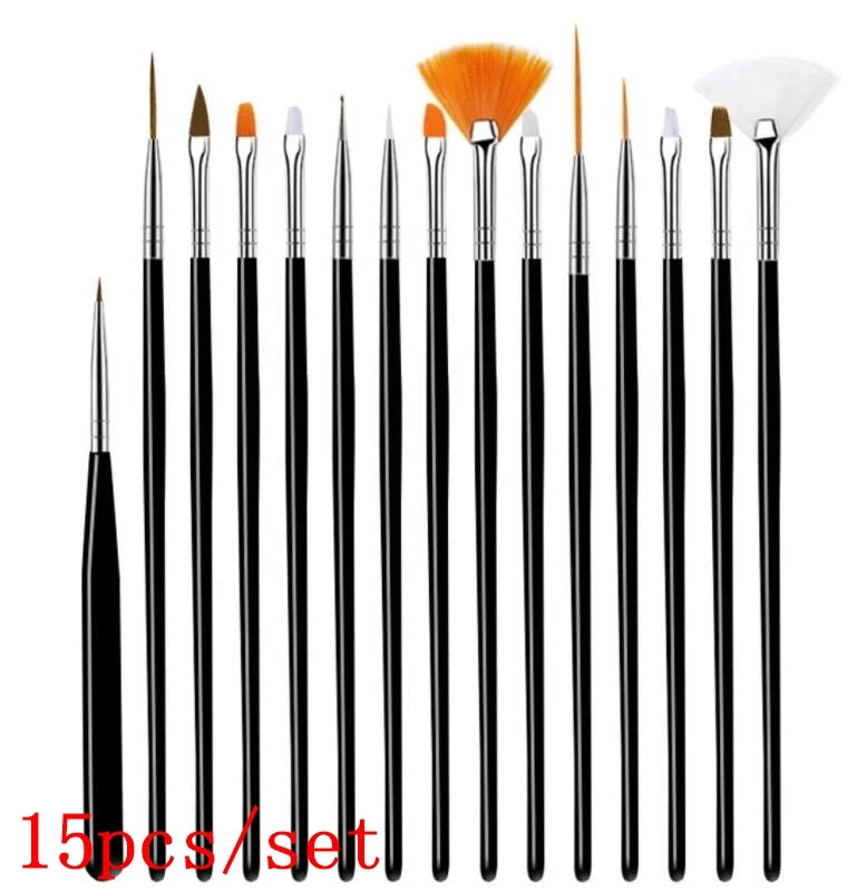 5pcs Premium Nail Art Liner Brush Set - Ultra-Fine Detailing Pens For Precision Manicure 6/9/12/15/26mm Long Line Nail Brushes *