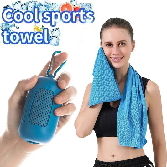 Ice Towel Breathable Cooling Quick-Dry Towel Sports Towel Silicone Bag Portable Towel Running Swimming Gym Yoga Towel