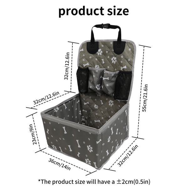 Dog Car Booster Seat | Small Pet Travel Carrier with Storage