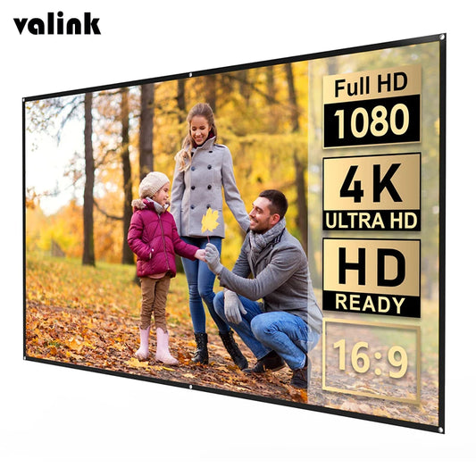 High Brightness Projector Screen 60 100 120 130 inch 16:9 Fabric Cloth Projection Office Portable Screen 3d HD Projector Screen