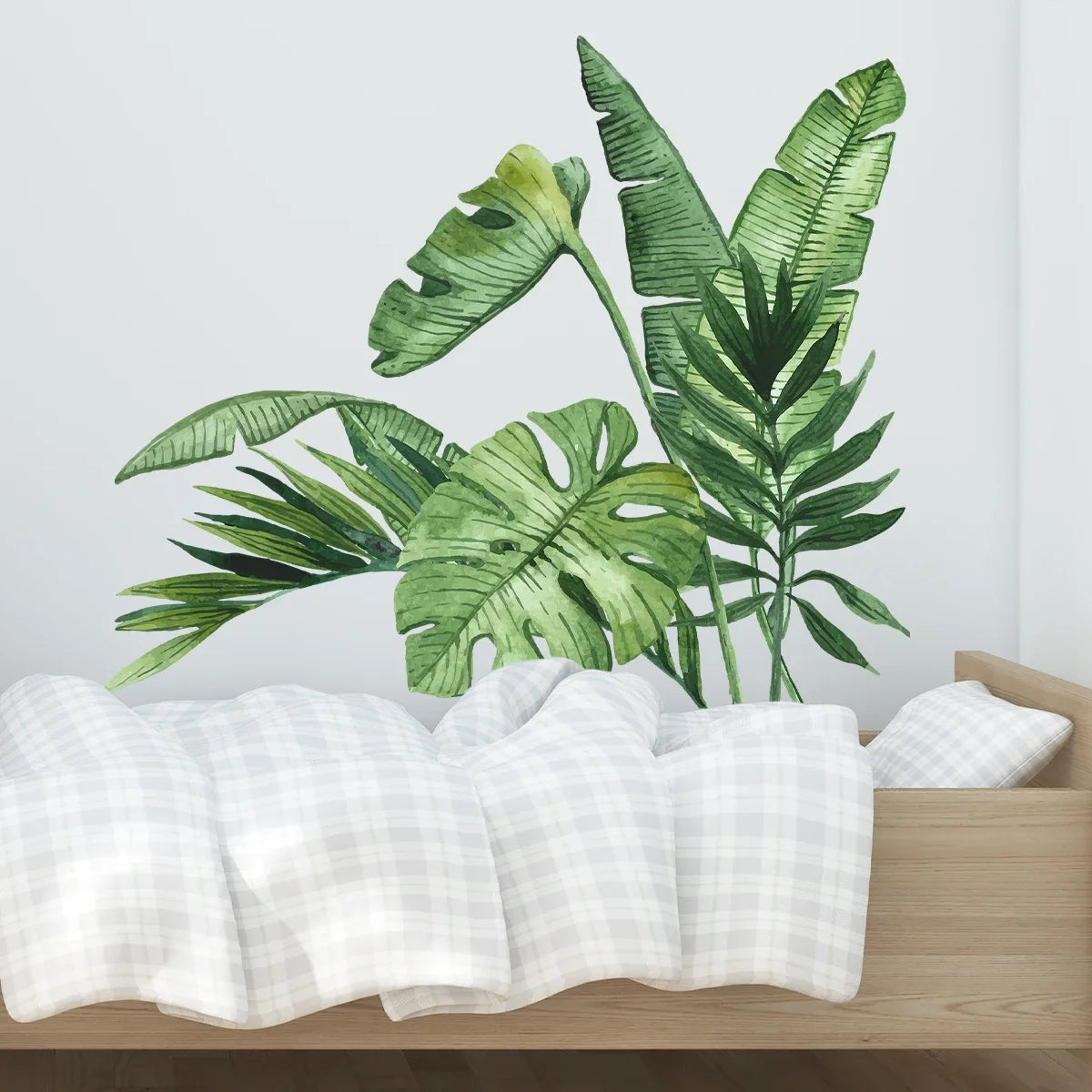 Realistic Tropical Green Turtle Leaf Wall Stickers for Living Room Decor Children Room Bedroom Bathroom Decoration Wall Decals