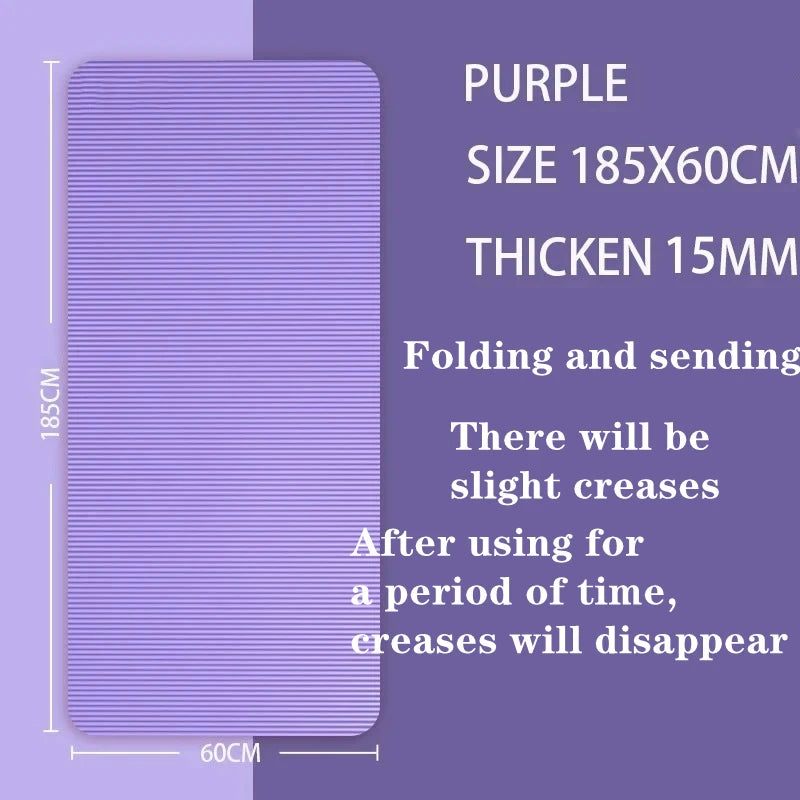 183×60cm 15-20MM Thick Yoga Mat Anti-skid Sports Fitness Mat Comfort Foam Yoga Matt for Exercise Yoga and Pilates Gymnastics Mat