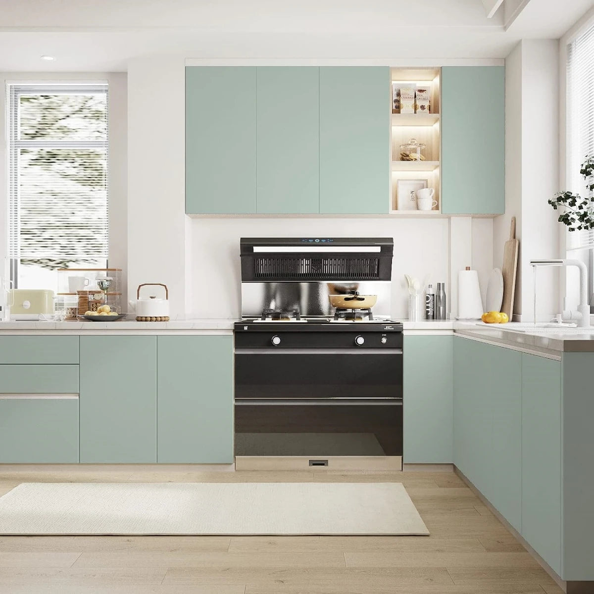 8MSelf-adhesive Film Matt Solid Color Sticker Furniture Kitchen for Cupboards Tables Wall DIY Renovation Wallpaper contact paper