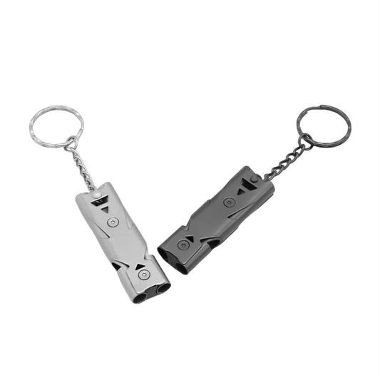 Double Pipe Whistle Pendant Keychain High Decibel Portable Outdoor Survival Emergency Camping Tool Multifunction Whistle 1PC