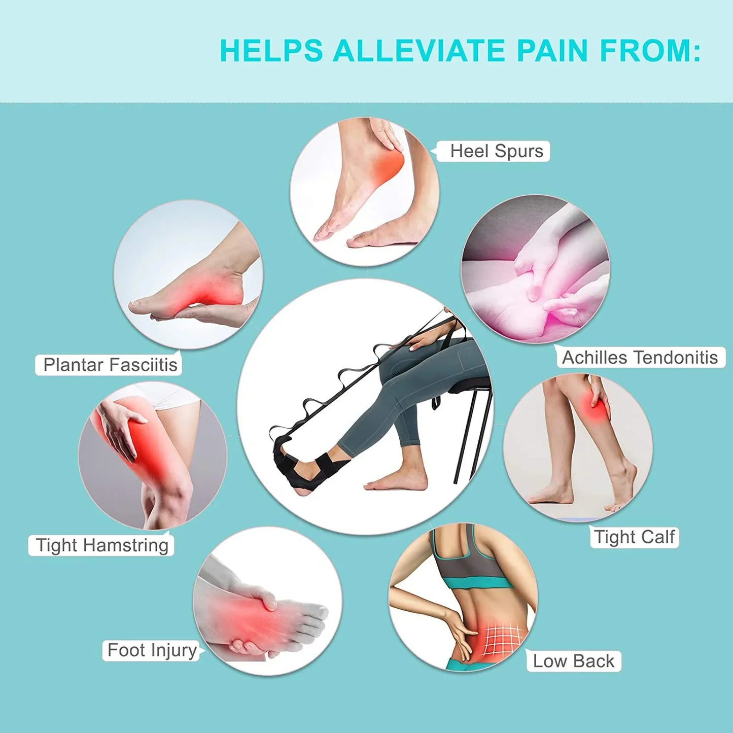 Leg Stretching Band  Flexibility Stretching Band  Rehabilitation Fitness Band  Plantar Fasciitis Training Belt Foot Care