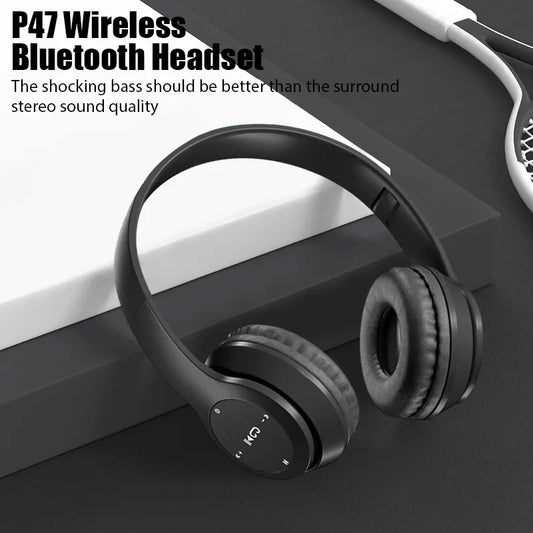 P47 Wireless bluetooth headphone With Mic Headsets Stereo Sound Earphones Sports Gaming Headphones Supports PC Smartphone