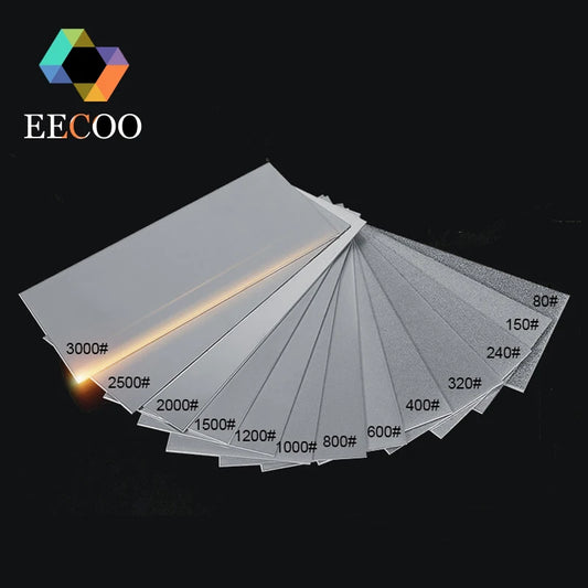 EECOO Thin Knife Sharpener Sharpening Stone 80-3000 Grit Grindstone Fine Grinding Whetstone Kitchen Knife Sharpener