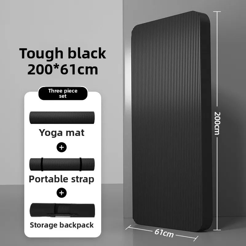 Men's Yoga Mat 20mm Thiened Lengthened And Widened Non-Slip Fitn Exercise Equipment Pure Color Nbr Material Yoga Pad