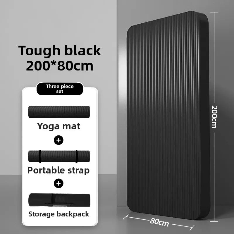 Men's Yoga Mat 20mm Thiened Lengthened And Widened Non-Slip Fitn Exercise Equipment Pure Color Nbr Material Yoga Pad