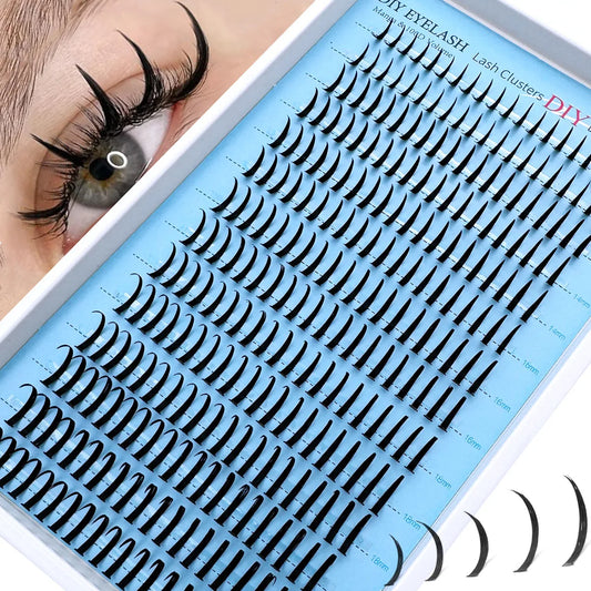 Spikes/80D/100D/Reusable Individual Segmented False Eyelashes Wispy&Ultra Soft 12-20MM DIY Eyelash Extension At Home
