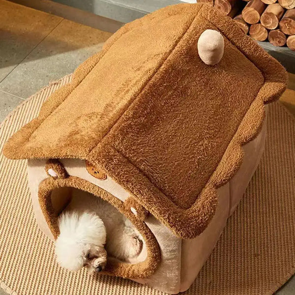 Cozy Pet Cave House | Warm Indoor Bed for Cats & Small Dogs