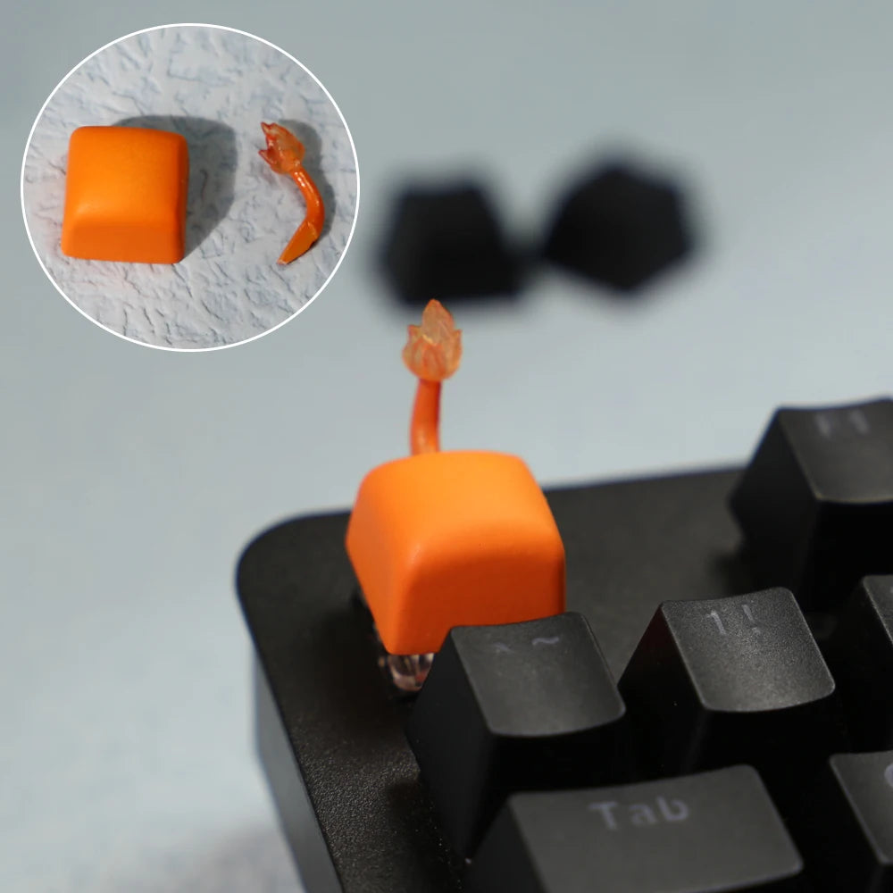 1pc Cartoon Personality Tail Gaming Keycap Elves Keycaps festival gift For Cherry MX Mechanical Keyboard Key Cap
