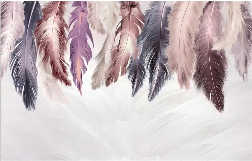 Custom photo wallpaper 3D mural Nordic minimalist luxury feather background wall hotel coffee shop decoration murals wall paper